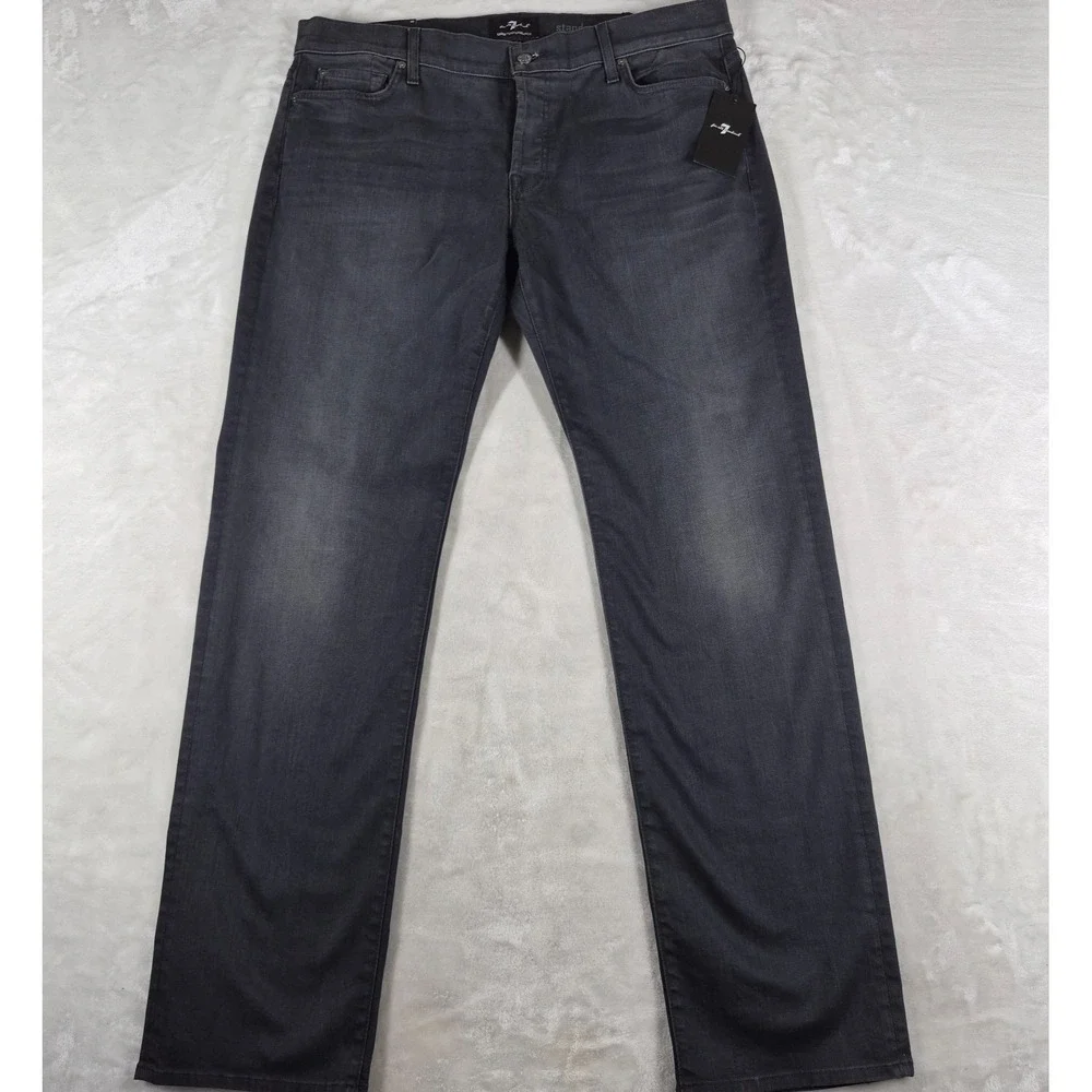 7 For All Mankind Luxe Performance Jeans Men's 40x34 Black Standard Comfort NWT